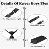 Kajeer Ties for Kids Boys Necktie Adjustable - Woven Little Boys Pre-tied for Kids Formal Wedding Graduation School Uniforms (Black, S (age 6 month - 5 years)) view 3