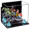 Better Display Cases Versatile Acrylic Display Case - Small Rectangle Box with Mirror, Wall Mount, Light Blue Risers and Clear Base 9.5" x 6" x 6.5" (A005-BLR) view 1