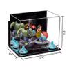 Better Display Cases Versatile Acrylic Display Case - Small Rectangle Box with Mirror, Wall Mount, Light Blue Risers and Clear Base 9.5" x 6" x 6.5" (A005-BLR) view 2