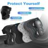 Kids/Youth/Adult Knee Pads Elbow Pads with Wrist Guards Protective Gear Set 6 Pack for Roller Skating Skateboard Cycling Skating Bike Scooter Riding Sports view 4