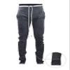 SCREENSHOT Men's Athletic Fitness Slim Fit Workout Track Pants BASIC S41700-Mard Black-Medium view 2