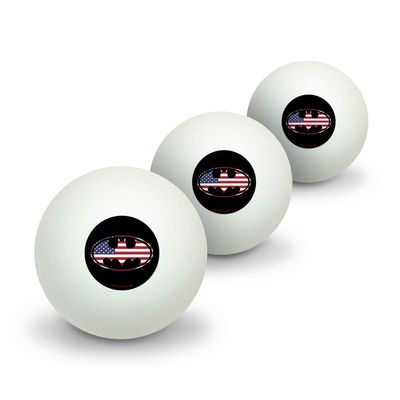 GRAPHICS & MORE Batman USA American Flag Shield Logo Novelty Table Tennis Ping Pong Ball 3 Pack