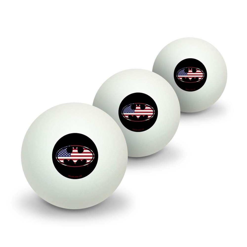 GRAPHICS & MORE Batman USA American Flag Shield Logo Novelty Table Tennis Ping Pong Ball 3 Pack