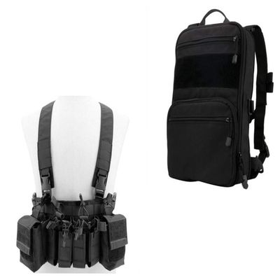 OAREA Camouflage Tactical Vest + MOLLE Military Day Pack Bag for Airsoft Shooting Airsoft Paintball CS Games
