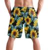 visesunny Abstract Sunflower with Blue Butterfly Print Men's Beach Shorts Summer Swim Trunks Sports Bathing Suits Mesh Lining view 2