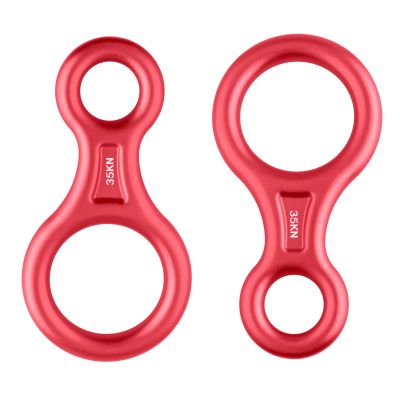 Azarxis Climbing Rescue Figure 8 Descender Rigging Plate Heavy Duty & Large & High Strength Rappel Device Equipment for Rappelling, Belaying, Tree Climbing, Aerial Silks Rigging (Red - Pack of 2)