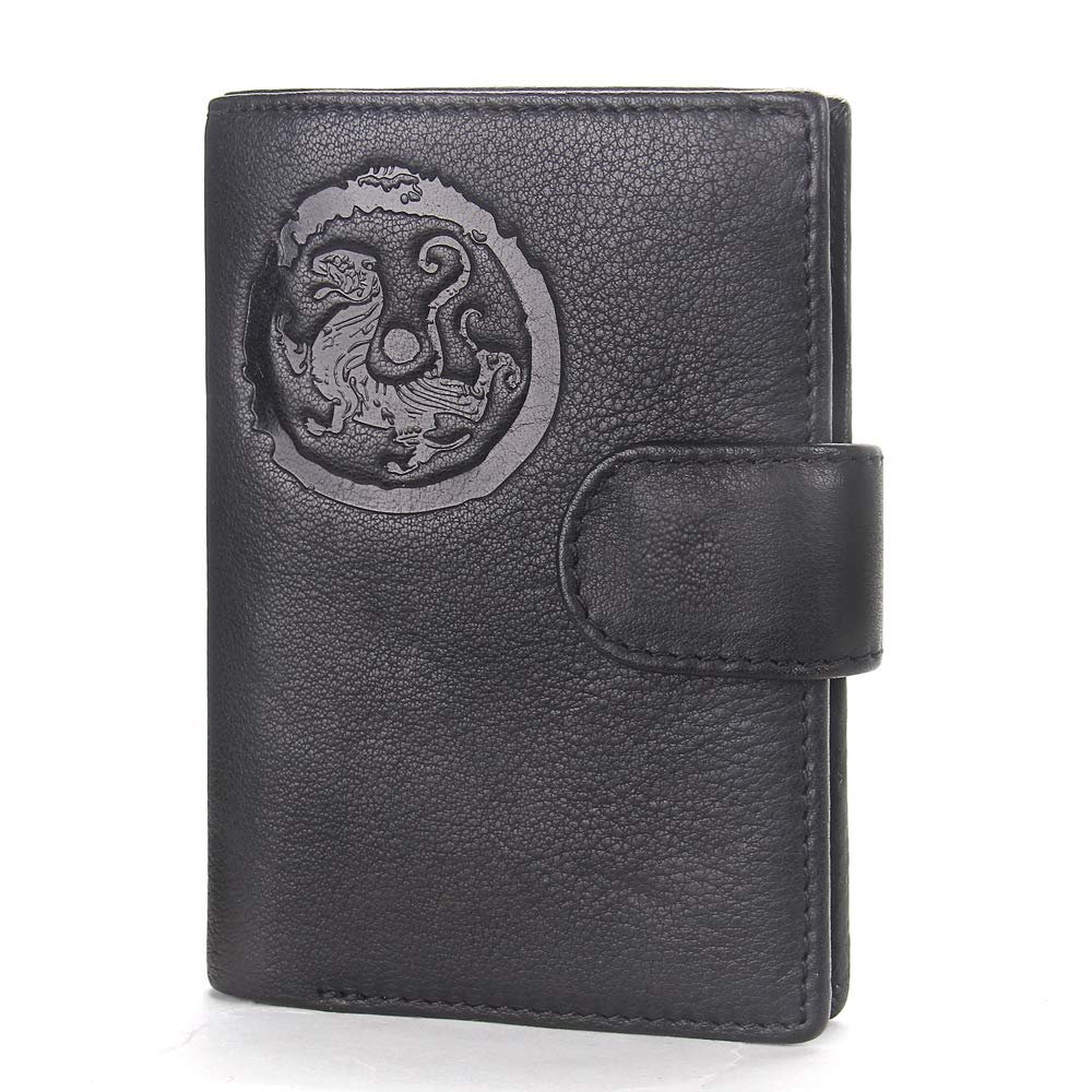 2019 New Genuine Leather Travel Wallet Passport Holder Cover (Black)