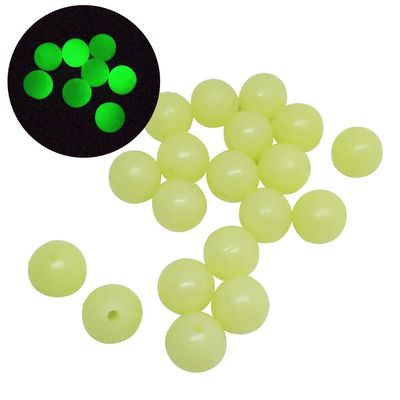 200pcs/pack Soft Rubber Luminous Fishing Beads Round Plastic Rig Glowing Green Beads 12mm Carp Fishing Gear Accessory
