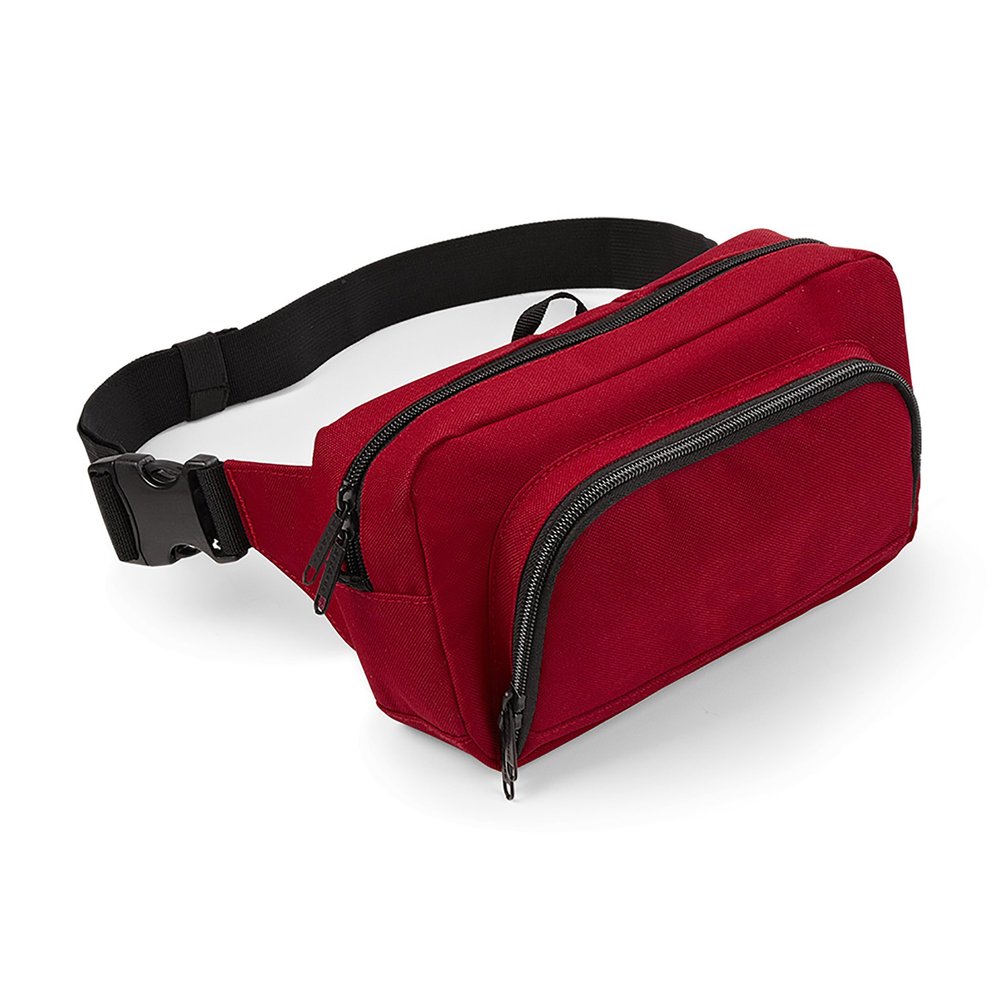 BagBase Organizer Belt/Waistpack Bag (2.5 Liters) (Pack of 2) (One Size) (Classic Red)