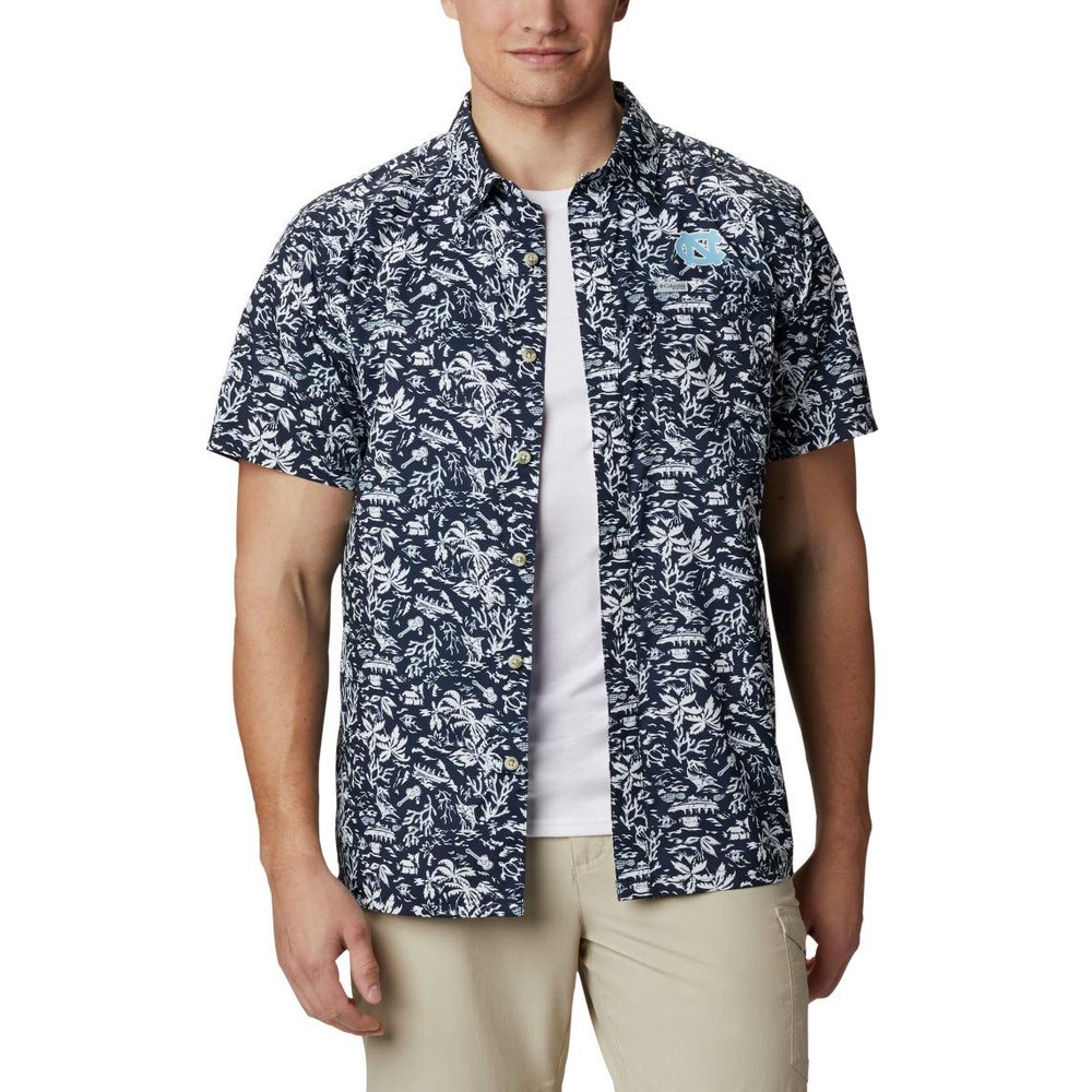 Columbia NCAA North Carolina Tar Heels Men's Super Slack Tide Shirt, Small, NC - Navy