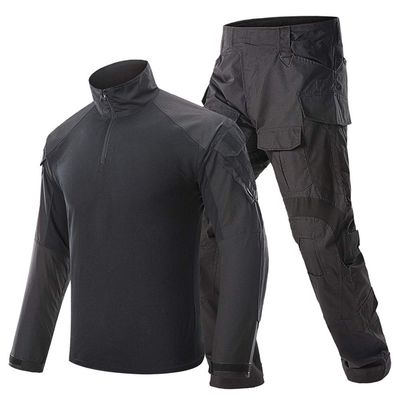 Airsoft Hunting Shooting Sports Battle Uniform BDU Tactical G3 Combat Camouflage Clothing - Black - S