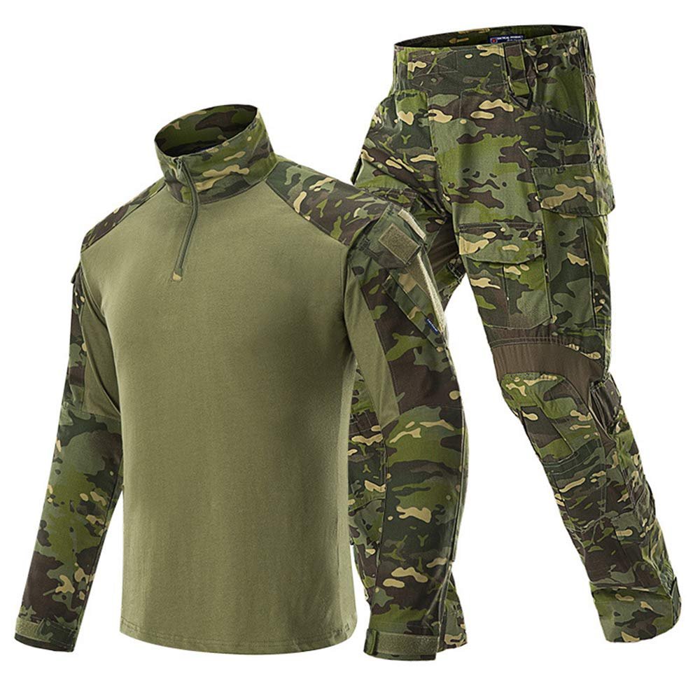 Airsoft Hunting Shooting Sports Battle Uniform BDU Tactical G3 Combat Camouflage Clothing - Green CP - XXXL