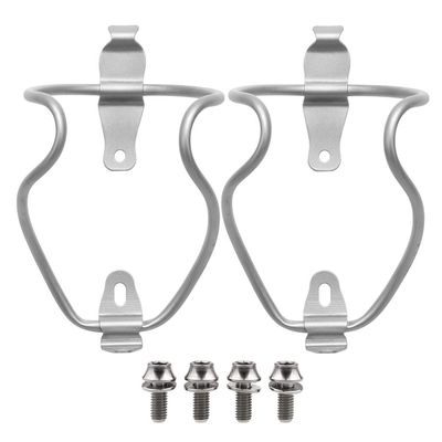 Yaruijia Titanium Alloy Bicycle Water Bottle Cages Lightweight Mountain Bike Cup Holder with M5x12mm Ti Bolt Pack of 2 (Titanium Bolt)