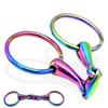 AAProTools Rainbow Multi Color Horse Bit Loose Ring Lozenge Fat Link Stainless Steel Snaffle Equestrian Tack Shows BT-0105 view 1