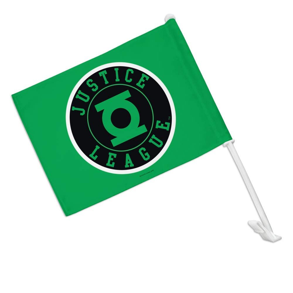 GRAPHICS & MORE Justice League Green Lantern Athletic Logo Car Truck Flag with Window Clip On Pole Holder