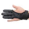 Huntinghome Real Leather Three-Finger Gloves Recurve Bow Finger Protector Archery Protective Gear Accessories (M) view 2