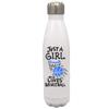 Personalized Sports Balls Just a girl who love Basketball 17 oz Stainless Steel Water Bottle coach player Gift (Blue) view 1