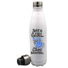 Personalized Sports Balls Just a girl who love Basketball 17 oz Stainless Steel Water Bottle coach player Gift (Blue) view 2