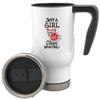 Just a girl who loves basketball 17 oz stainless steel travel mug (Red) view 2