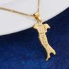 18K Gold Plated Map of Italy Necklace Pendant Jewelry for Italian (B) view 2