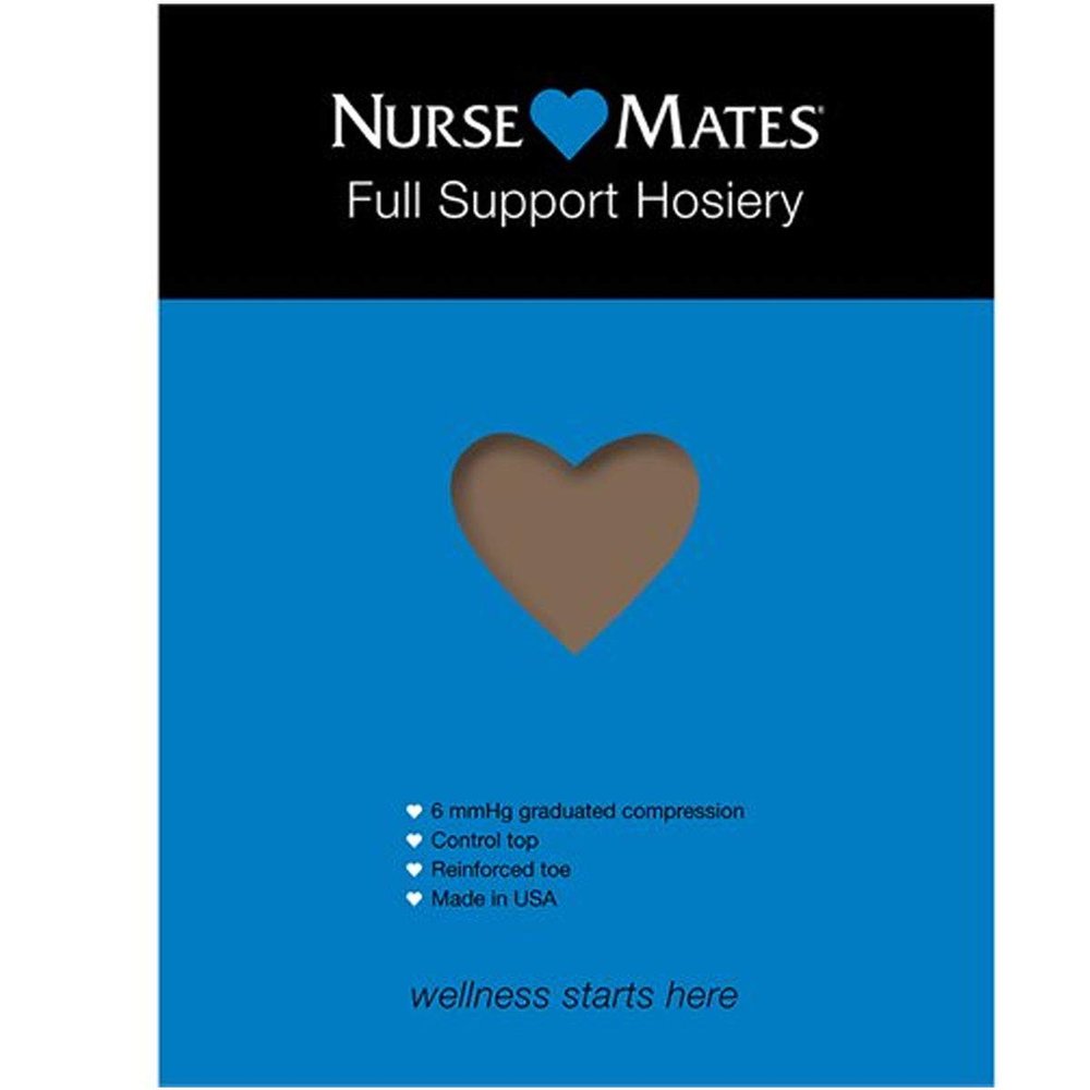 Nurse Mates Graduated Compression Full Support Pantyhose | 6 mmHg | Reduce Leg Fatigue | Re-Inforced Toes