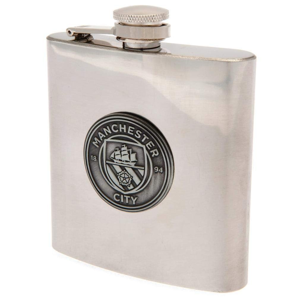 Manchester City FC Stainless Steel Hip Flask in Gift Box - Authentic EPL
