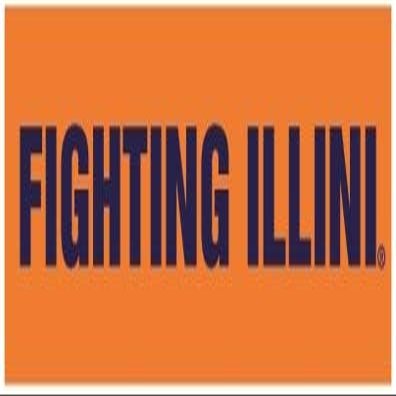 5 Inch University of Illinois Decal Fighting Illini Logo Removable Wall Sticker Art NCAA IL Home Room Decor 5 1/4 by 1 3/4 Inches