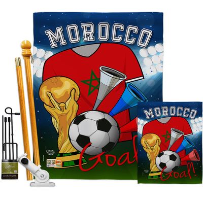 World Cup Morocco Flags Moroccan Banner Wall Art Flag Poles For Outside House Stand Outdoor Decorations Garden Tapestry Yard Signs FIFA Gifts Sports Fan Trophy Soccer Game Football Made In USA
