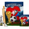 World Cup Switzerland Flags Swiss Banner Wall Art Flag Poles For Outside House Stand Outdoor Decorations Garden Tapestry Yard Signs FIFA Gifts Sports Fan Trophy Soccer Game Football Made In USA view 1