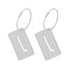 AKOAK 2-Pack Metal Luggage Tags, Square Engravable Suitcase ID Tag for Air Travel, Personalized Aluminum Alloy Bag Nameplate with Stainless Steel Loop, Quick Identification Travel Essentials (Silver) view 1