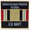 Sujak Military Items Green USN Veteran Operation Iraqi Freedom Service Ribbon Pin view 1