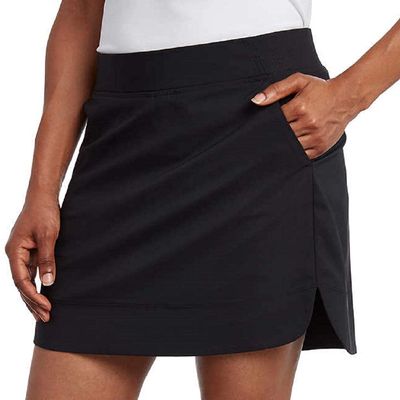 Cypress Club Women's Skort Built-in Shorts Tummy Smoothing (Small, Black)