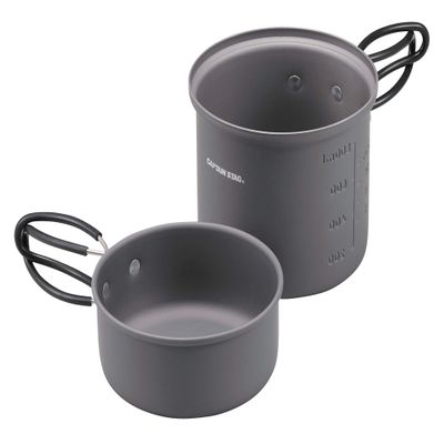 Captain Stag UH-4107 Outdoor Camping Cooker Set, Aluminum, Hard Anodized Finish, Solo Cooker Set, Storage Bag Included, Medium Size