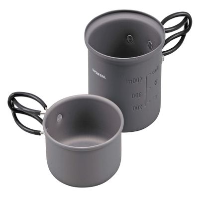Captain Stag UH-4106 Outdoor Camping Cooker Set, Aluminum, Hard Anodized Finish, Solo Cooker Set, Storage Bag Included, Small, Trekker