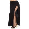 (Size L) Both Front Side Slit Rayon Skirts Black view 1