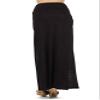 (Size L) Both Front Side Slit Rayon Skirts Black view 3