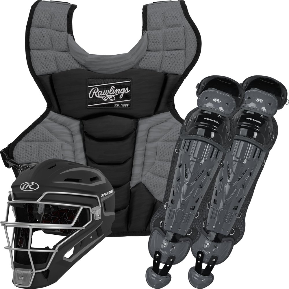 Rawlings | VELO 2.0 Catcher's Set | Baseball | Intermediate Ages 12-15 | Black/Graphite