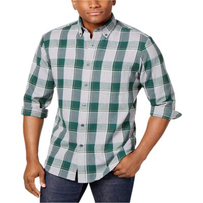Club Room Mens Harlendale Button Up Shirt, Green, Small