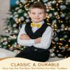 AWAYTR Boys Child Kids Bow ties - Adjustable Pre Tied Solid Color Wedding Party Bowties (Gold Yellow) view 4