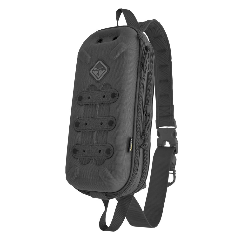 HAZARD 4 Bandoleer - Mini Tactical Sling Bag - EDC/CCW Shoulder Crossbody Pack - Water Resistant Small Chest Satchel - Durable Carry Travel Backpack - Military-Style Single Strap Body Pack - Black