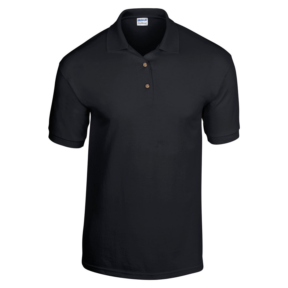 Gildan DryBlend Childrens Unisex Jersey Polo Shirt (Pack of 2) (XL) (Black)