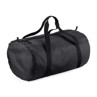 BagBase Packaway Barrel Bag/Duffel Water Resistant Travel Bag (8 Gallons) (Pack (One Size) (Black/Black)