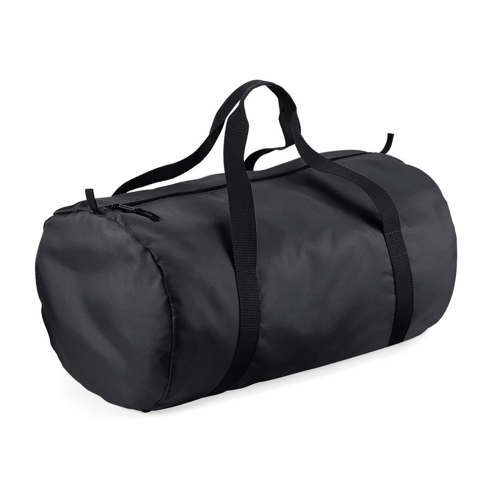 BagBase Packaway Barrel Bag/Duffel Water Resistant Travel Bag (8 Gallons) (Pack (One Size) (Black/Black)
