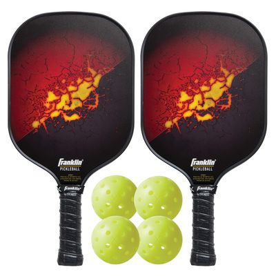 Franklin Sports (2 Paddle and (4) X-40 Outdoor Pickleball Set - Polypropylene Core - Fiberglass Surface