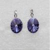 Faship Gorgeous Tanzanite Premium Rhinestone Crystal Dangle Pierced Earrings - Tanzanite view 2