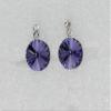 Faship Gorgeous Tanzanite Premium Rhinestone Crystal Dangle Pierced Earrings - Tanzanite view 3