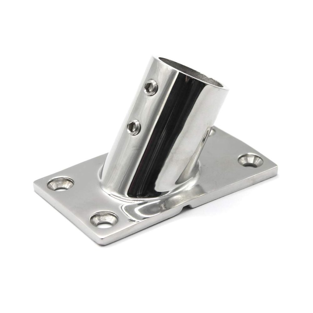 1PC Boat Hand Rail Fitting 45 Degree 1" Rectangular Base-Marine Stainless Steel