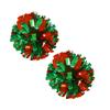 Alien Storehouse Set of 2 Ring Pom Metallic Cheerleading Pom Poms 100g Red+Green