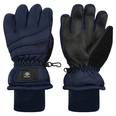 N'Ice Caps Kids Waterproof Winter Thinsulate Warm Gloves (Navy, 5-6 Years)