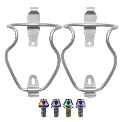 Yaruijia Titanium Alloy Bicycle Water Bottle Cages Lightweight Mountain Bike Cup Holder with M5x12mm Ti Bolt Pack of 2 (Rainbow Bolt)